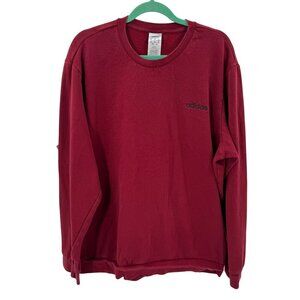 Adidas Mens Maroon Crewneck Sweatshirt 2XL Cotton Blend Casual Warm Pullover